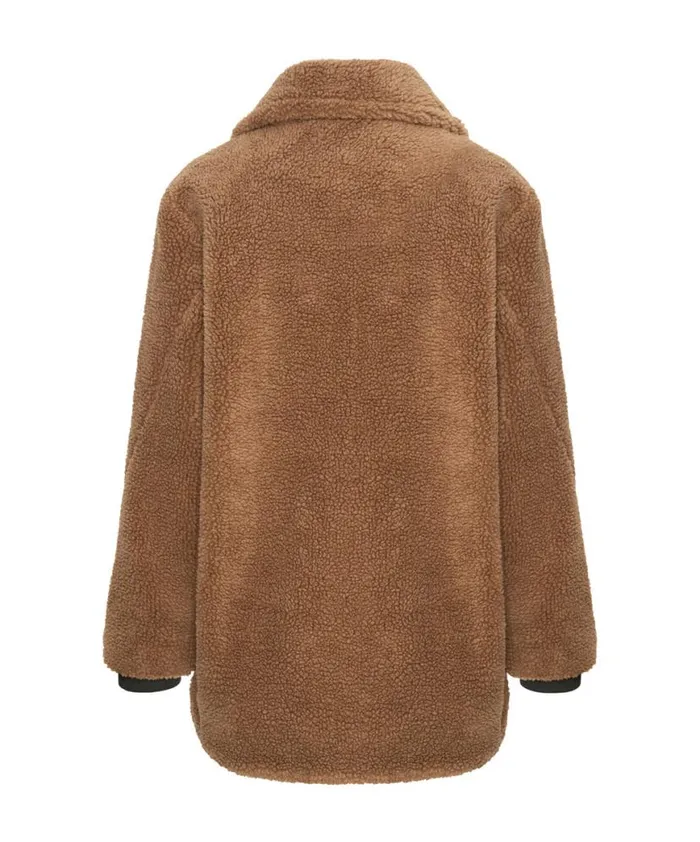 Women One Teaspoon Jackets TAN TEDDY COAT Women One Teaspoon Jackets TAN TEDDY COAT