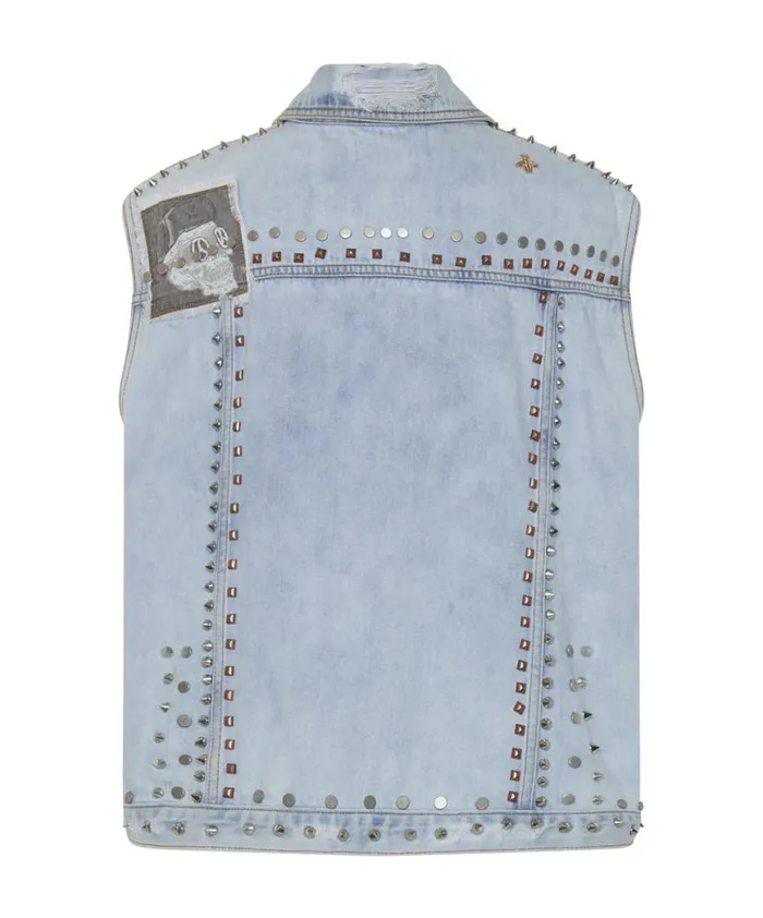 Women One Teaspoon Jackets TORNADO STUDDED PUNK SLEEVELESS JACKET Women One Teaspoon Jackets TORNADO STUDDED PUNK SLEEVELESS JACKET