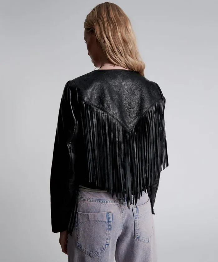 Women One Teaspoon Jackets WANDERER FRINGED LEATHER JACKET Women One Teaspoon Jackets WANDERER FRINGED LEATHER JACKET