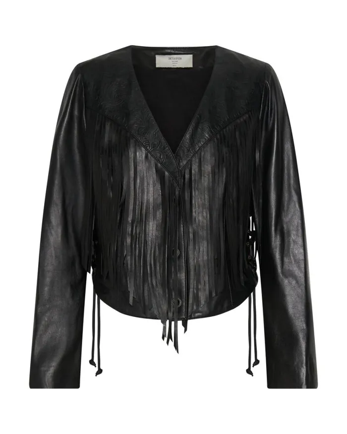 Women One Teaspoon Jackets WANDERER FRINGED LEATHER JACKET Women One Teaspoon Jackets WANDERER FRINGED LEATHER JACKET