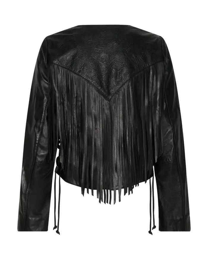 Women One Teaspoon Jackets WANDERER FRINGED LEATHER JACKET Women One Teaspoon Jackets WANDERER FRINGED LEATHER JACKET