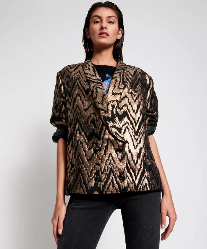 Women One Teaspoon Jackets WAVE LENGTH METALLIC BLAZER Women One Teaspoon Jackets WAVE LENGTH METALLIC BLAZER