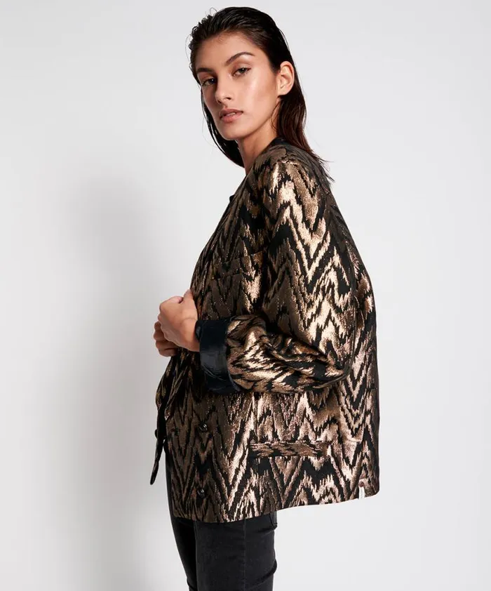 Women One Teaspoon Jackets WAVE LENGTH METALLIC BLAZER Women One Teaspoon Jackets WAVE LENGTH METALLIC BLAZER