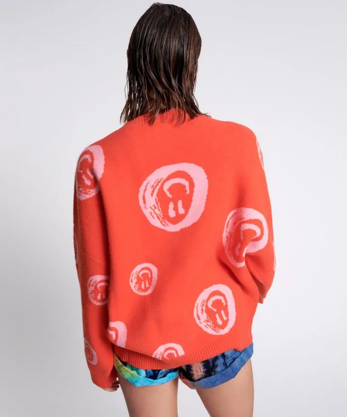 Women One Teaspoon Knitwear ALL OVER SMILEY KNIT SWEATER Women One Teaspoon Knitwear ALL OVER SMILEY KNIT SWEATER