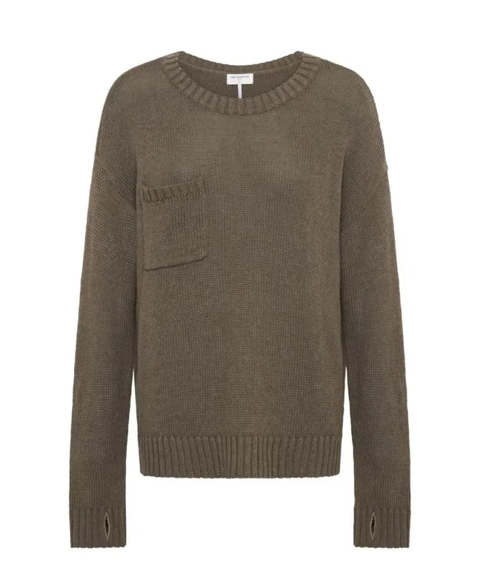 Women One Teaspoon Knitwear CLASSIC POCKET CHUNKY KNIT SWEATER KHAKI Women One Teaspoon Knitwear CLASSIC POCKET CHUNKY KNIT SWEATER KHAKI