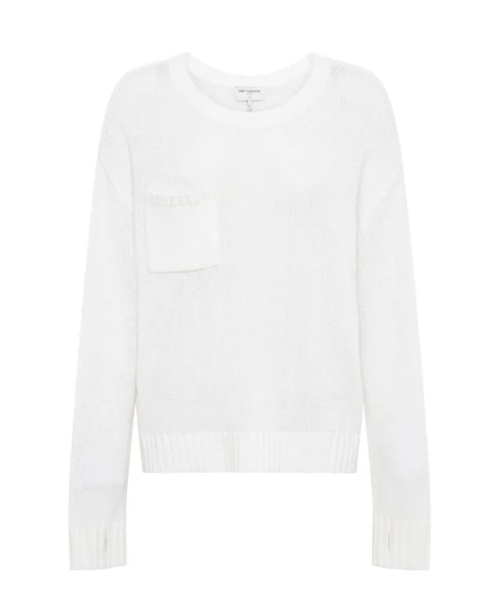 Women One Teaspoon Knitwear CLASSIC POCKET CHUNKY KNIT SWEATER WHITE Women One Teaspoon Knitwear CLASSIC POCKET CHUNKY KNIT SWEATER WHITE