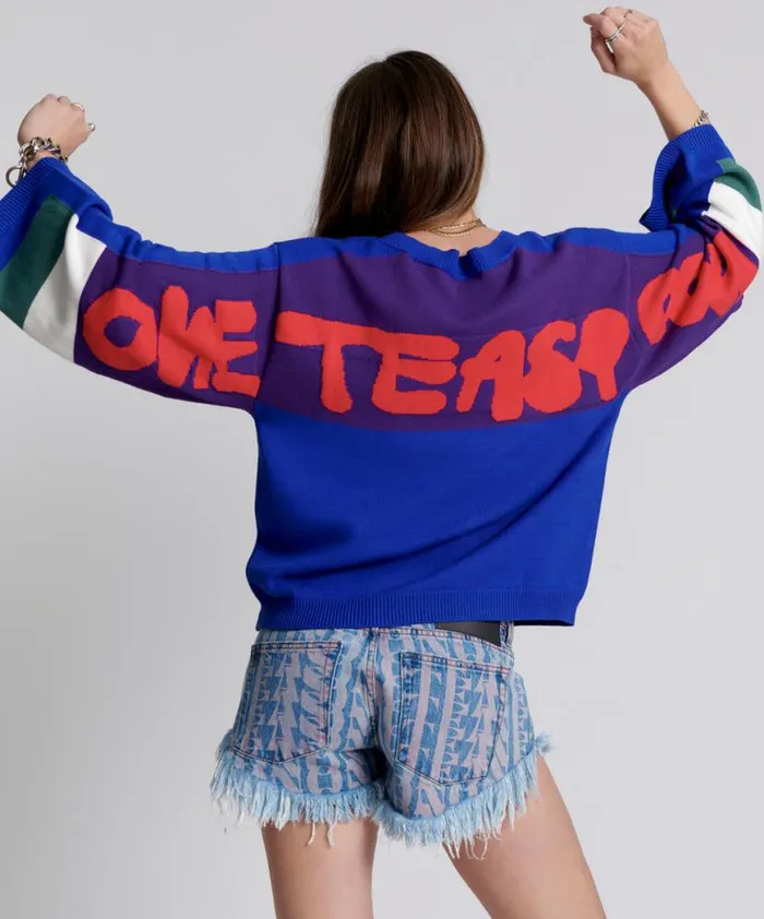 Women One Teaspoon Knitwear COLLEGE GRAFFITI KNIT SWEATER Women One Teaspoon Knitwear COLLEGE GRAFFITI KNIT SWEATER