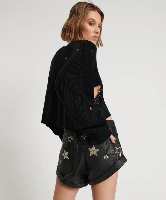 Women One Teaspoon Knitwear CROPPED HERCULES SHREDDED SWEATER Women One Teaspoon Knitwear CROPPED HERCULES SHREDDED SWEATER