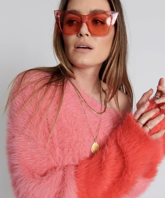 Women One Teaspoon Knitwear FLUFFY COLOUR BLOCK KNIT SWEATER