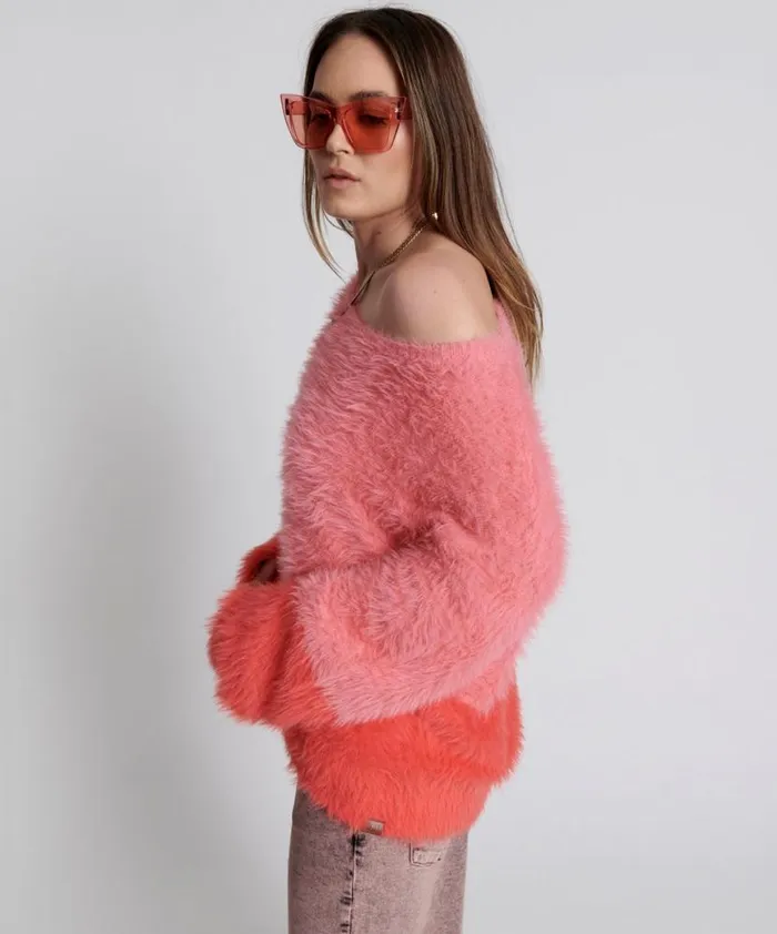 Women One Teaspoon Knitwear FLUFFY COLOUR BLOCK KNIT SWEATER Women One Teaspoon Knitwear FLUFFY COLOUR BLOCK KNIT SWEATER