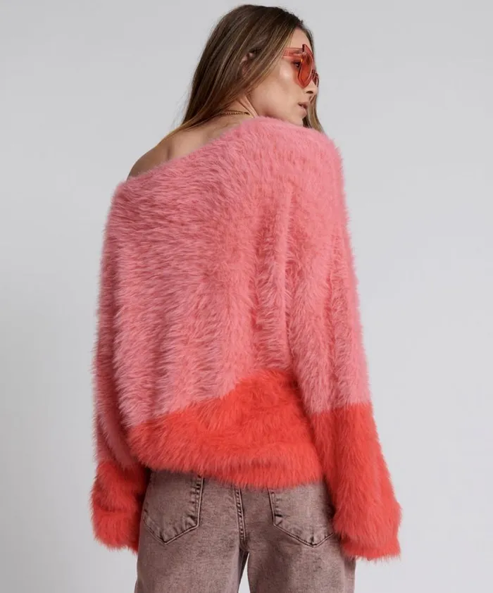 Women One Teaspoon Knitwear FLUFFY COLOUR BLOCK KNIT SWEATER Women One Teaspoon Knitwear FLUFFY COLOUR BLOCK KNIT SWEATER