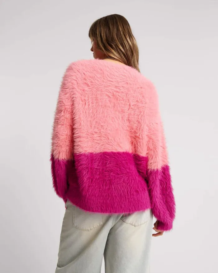 Women One Teaspoon Knitwear FLUFFY COLOUR BLOCK SWEATER Women One Teaspoon Knitwear FLUFFY COLOUR BLOCK SWEATER