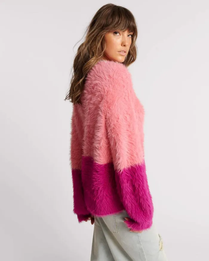 Women One Teaspoon Knitwear FLUFFY COLOUR BLOCK SWEATER Women One Teaspoon Knitwear FLUFFY COLOUR BLOCK SWEATER