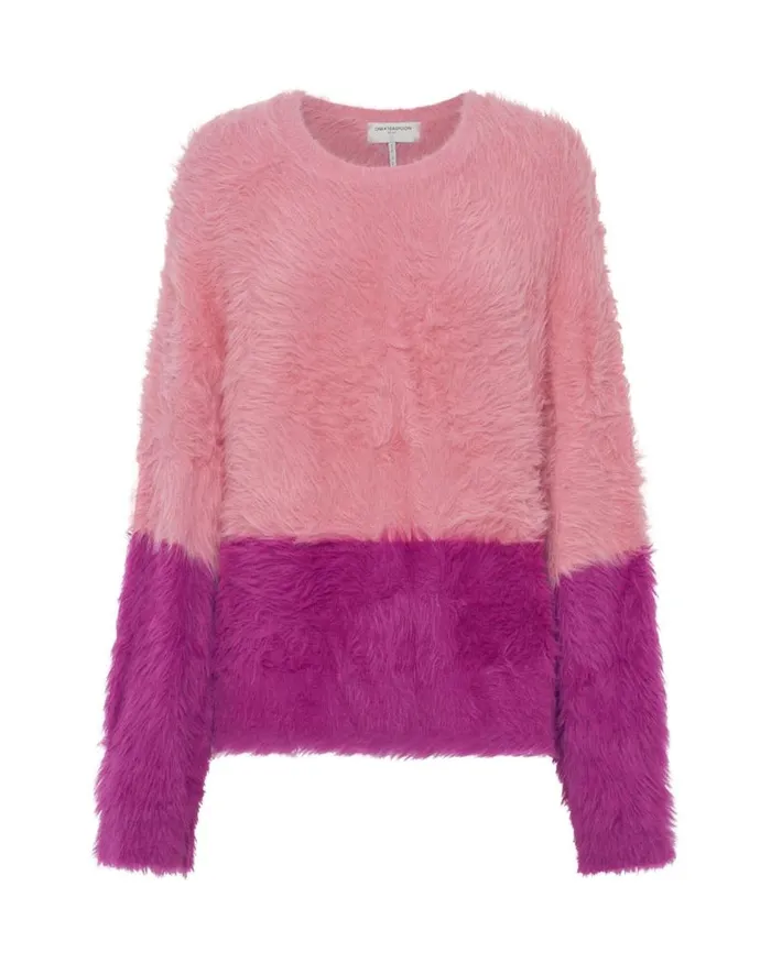 Women One Teaspoon Knitwear FLUFFY COLOUR BLOCK SWEATER Women One Teaspoon Knitwear FLUFFY COLOUR BLOCK SWEATER