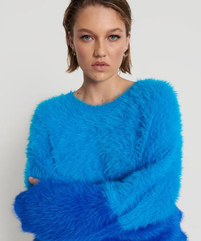 Women One Teaspoon Knitwear FLUFFY COLOUR BLOCKED SWEATER