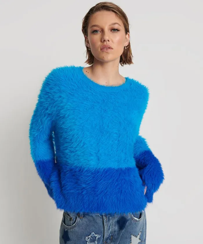 Women One Teaspoon Knitwear FLUFFY COLOUR BLOCKED SWEATER Women One Teaspoon Knitwear FLUFFY COLOUR BLOCKED SWEATER