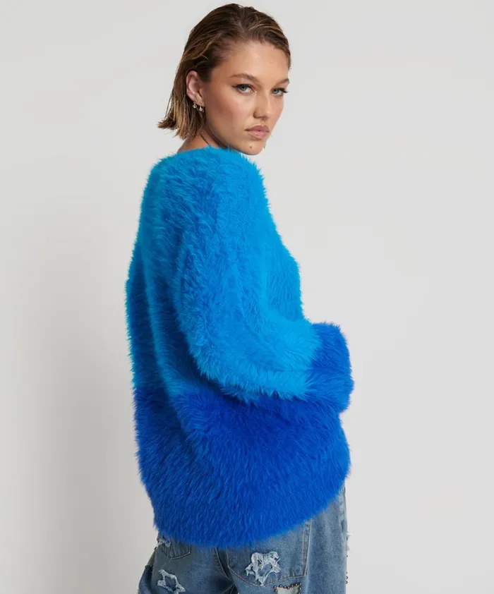 Women One Teaspoon Knitwear FLUFFY COLOUR BLOCKED SWEATER Women One Teaspoon Knitwear FLUFFY COLOUR BLOCKED SWEATER