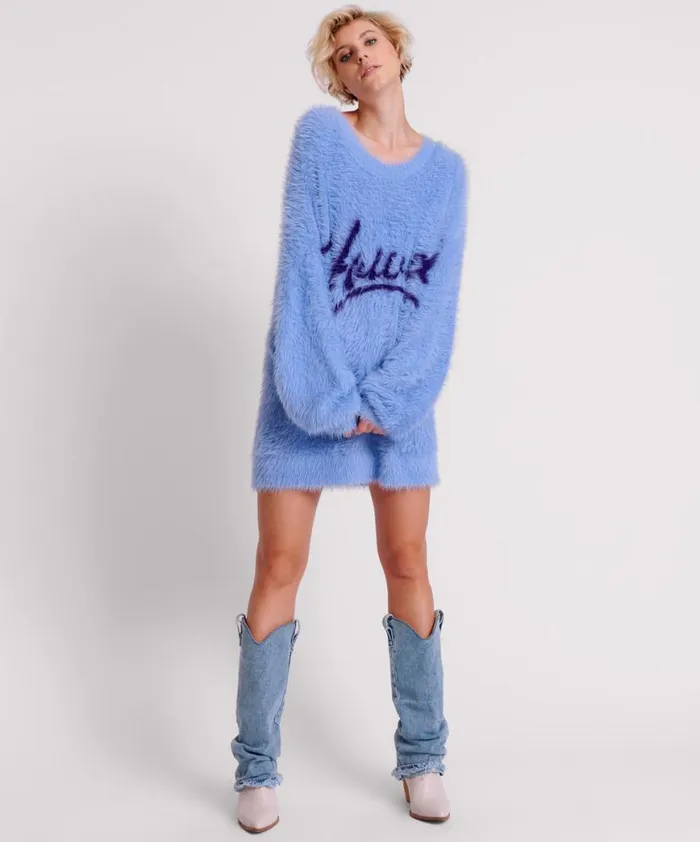 Women One Teaspoon Knitwear FLUFFY CORNFLOWER HOWDY KNIT SWEATER DRESS Women One Teaspoon Knitwear FLUFFY CORNFLOWER HOWDY KNIT SWEATER DRESS