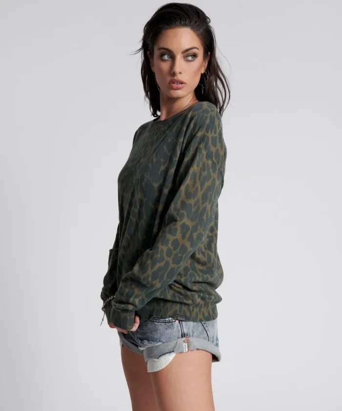 Women One Teaspoon Knitwear JUNGLE LEOPARD KNIT SWEATER Women One Teaspoon Knitwear JUNGLE LEOPARD KNIT SWEATER