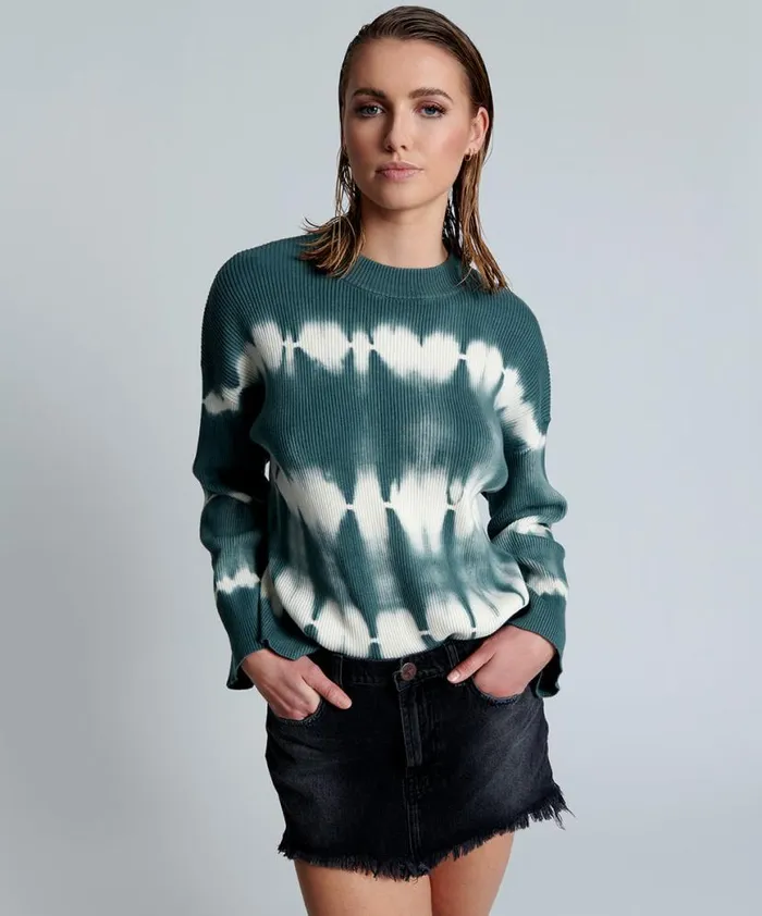 Women One Teaspoon Knitwear KHAKI TIE DYE RIB ROAM SWEATER Women One Teaspoon Knitwear KHAKI TIE DYE RIB ROAM SWEATER