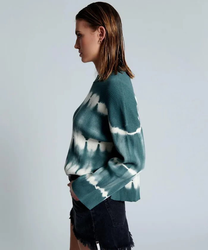 Women One Teaspoon Knitwear KHAKI TIE DYE RIB ROAM SWEATER Women One Teaspoon Knitwear KHAKI TIE DYE RIB ROAM SWEATER