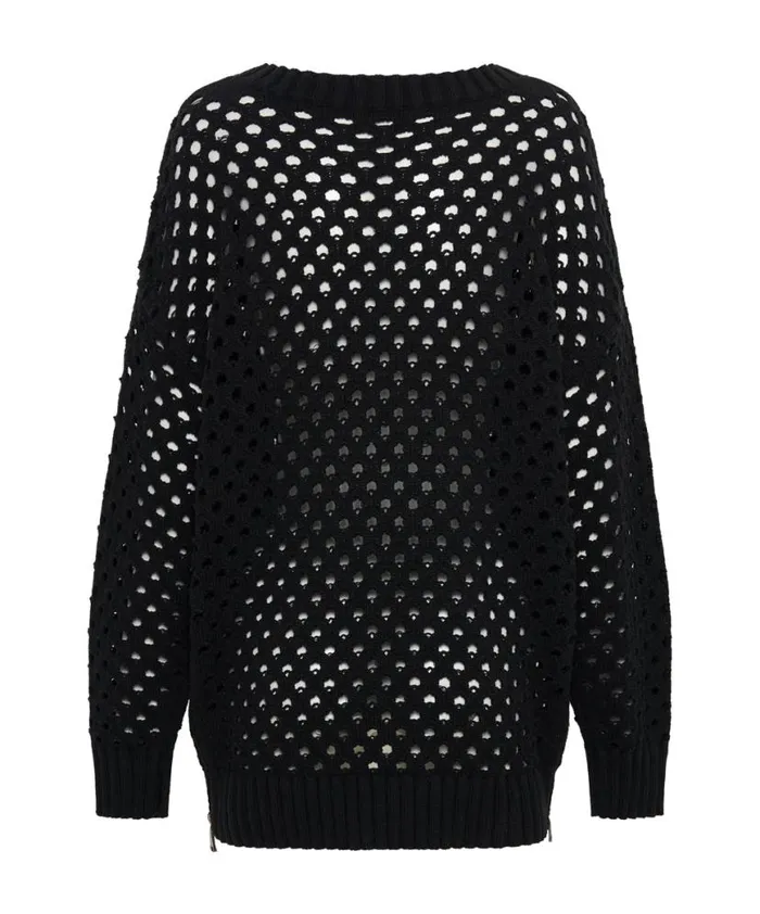 Women One Teaspoon Knitwear KNITTED FISHNET ZIP SIDE SWEATER Women One Teaspoon Knitwear KNITTED FISHNET ZIP SIDE SWEATER