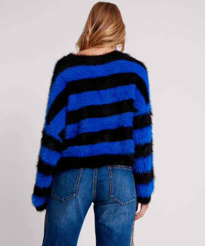 Women One Teaspoon Knitwear KRUGER STRIPE FLUFFY CROP KNIT SWEATER Women One Teaspoon Knitwear KRUGER STRIPE FLUFFY CROP KNIT SWEATER