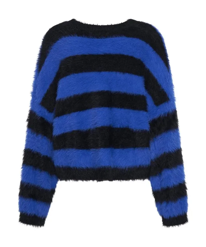 Women One Teaspoon Knitwear KRUGER STRIPE FLUFFY CROP KNIT SWEATER Women One Teaspoon Knitwear KRUGER STRIPE FLUFFY CROP KNIT SWEATER