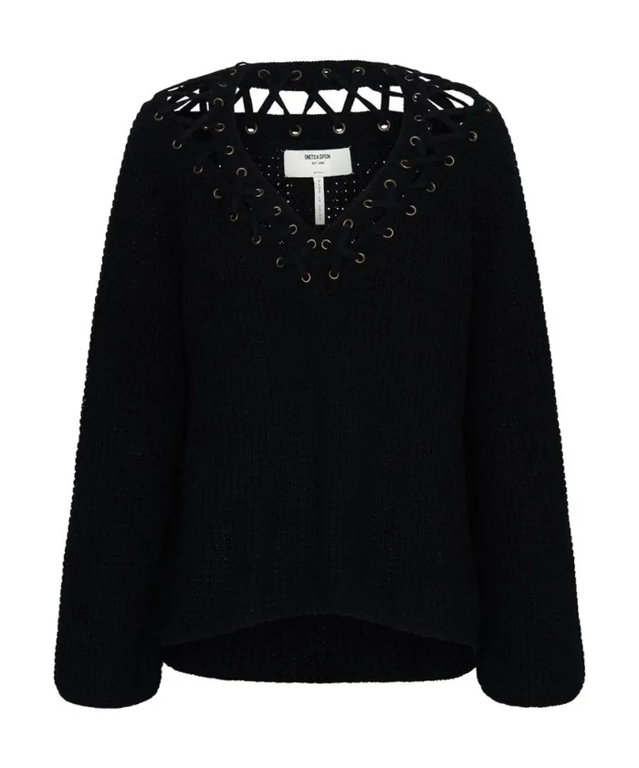 Women One Teaspoon Knitwear LACED UP KNIT SWEATER Women One Teaspoon Knitwear LACED UP KNIT SWEATER