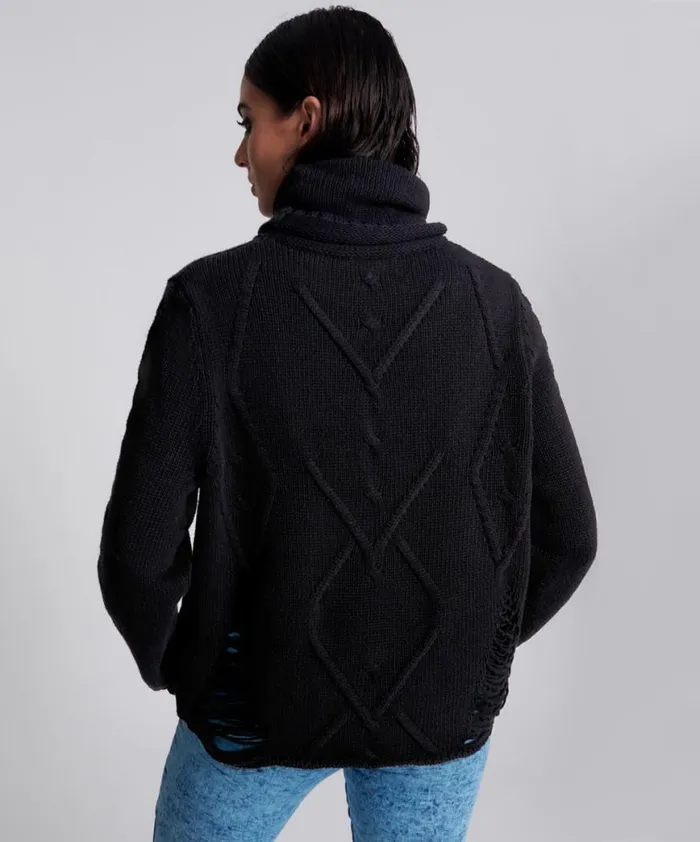 Women One Teaspoon Knitwear LADDERED ROLL NECK SWEATER Women One Teaspoon Knitwear LADDERED ROLL NECK SWEATER