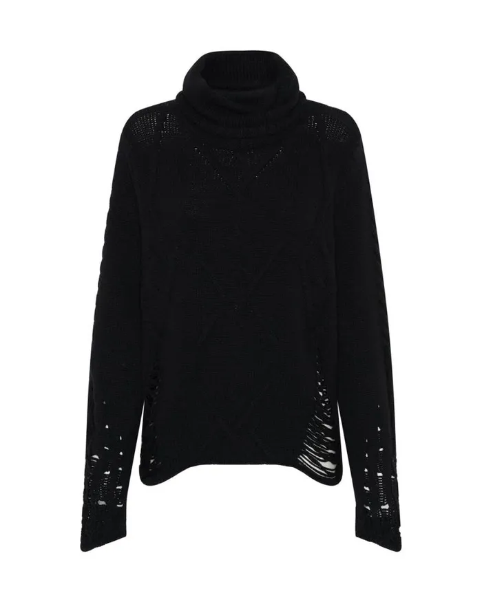 Women One Teaspoon Knitwear LADDERED ROLL NECK SWEATER Women One Teaspoon Knitwear LADDERED ROLL NECK SWEATER