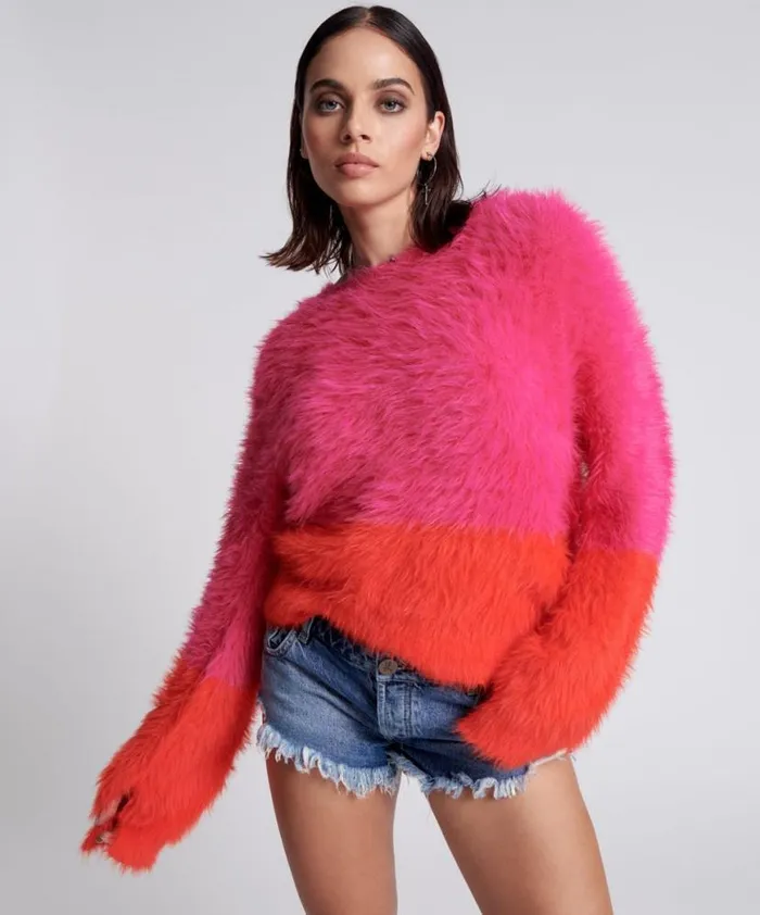 Women One Teaspoon Knitwear LOST SIGNAL COLOUR BLOCK SWEATER