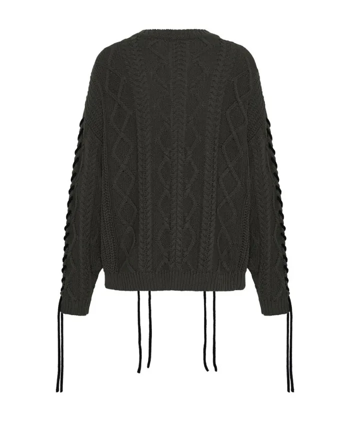 Women One Teaspoon Knitwear MILITARY KHAKI THREADED CABLE SWEATER Women One Teaspoon Knitwear MILITARY KHAKI THREADED CABLE SWEATER