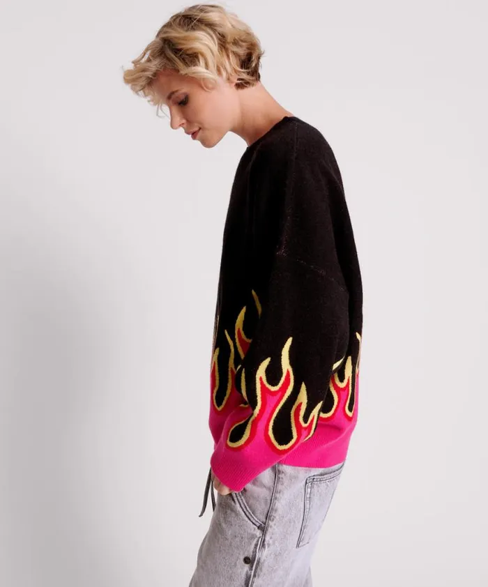 Women One Teaspoon Knitwear ON FIRE INTARSIA SWEATER Women One Teaspoon Knitwear ON FIRE INTARSIA SWEATER