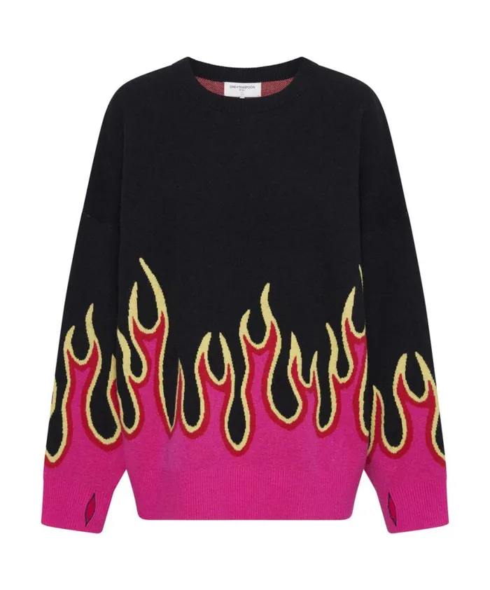 Women One Teaspoon Knitwear ON FIRE INTARSIA SWEATER Women One Teaspoon Knitwear ON FIRE INTARSIA SWEATER