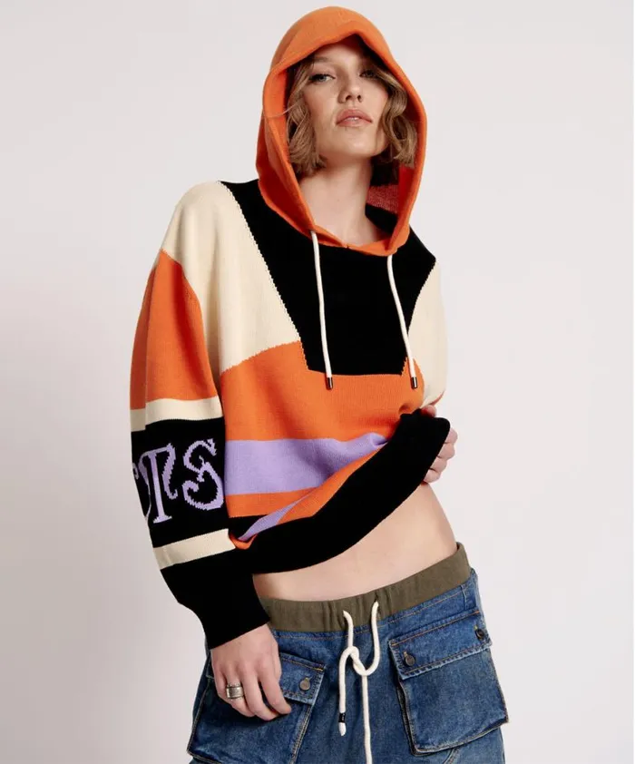 Women One Teaspoon Knitwear OTS REACTIVE KNIT HOODY
