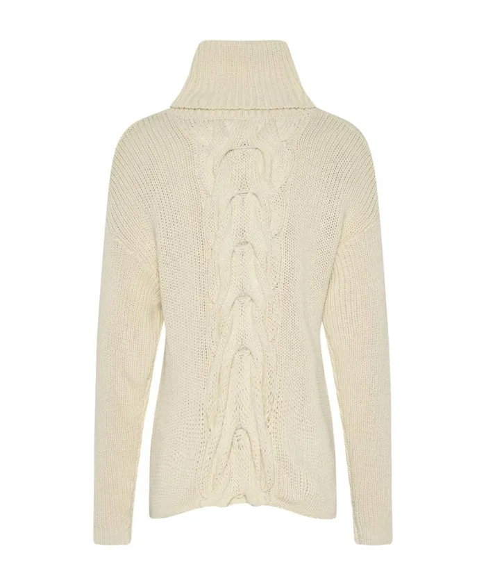 Women One Teaspoon Knitwear POISON CABLE KNIT SWEATER CREAM Women One Teaspoon Knitwear POISON CABLE KNIT SWEATER CREAM