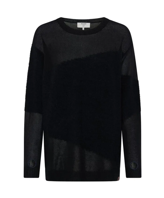 Women One Teaspoon Knitwear SHATTERED CREW KNIT SWEATER BLACK Women One Teaspoon Knitwear SHATTERED CREW KNIT SWEATER BLACK