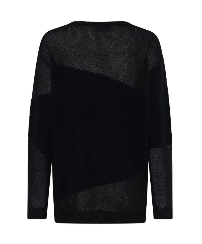 Women One Teaspoon Knitwear SHATTERED CREW KNIT SWEATER BLACK Women One Teaspoon Knitwear SHATTERED CREW KNIT SWEATER BLACK