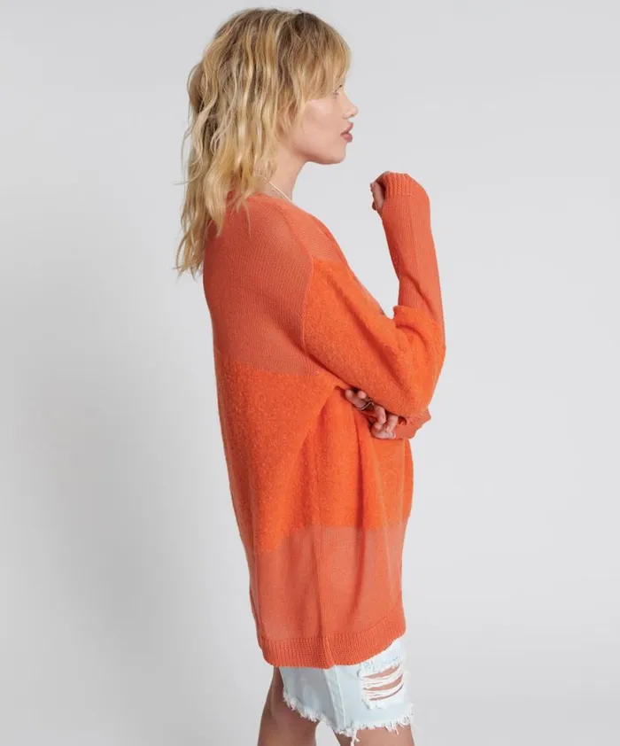 Women One Teaspoon Knitwear SHATTERED CREW KNIT SWEATER ORANGE Women One Teaspoon Knitwear SHATTERED CREW KNIT SWEATER ORANGE