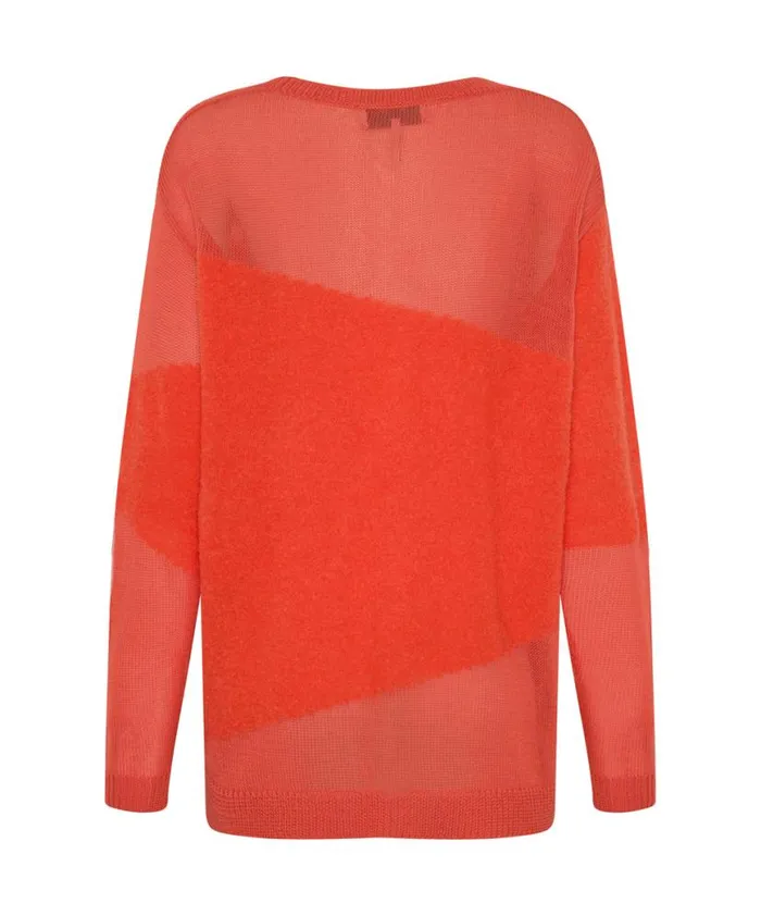 Women One Teaspoon Knitwear SHATTERED CREW KNIT SWEATER ORANGE Women One Teaspoon Knitwear SHATTERED CREW KNIT SWEATER ORANGE