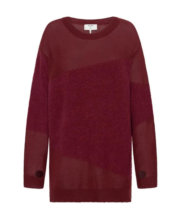 Women One Teaspoon Knitwear SHATTERED CREW KNIT SWEATER RED Women One Teaspoon Knitwear SHATTERED CREW KNIT SWEATER RED