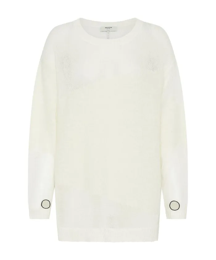 Women One Teaspoon Knitwear SHATTERED CREW KNIT SWEATER WHITE Women One Teaspoon Knitwear SHATTERED CREW KNIT SWEATER WHITE