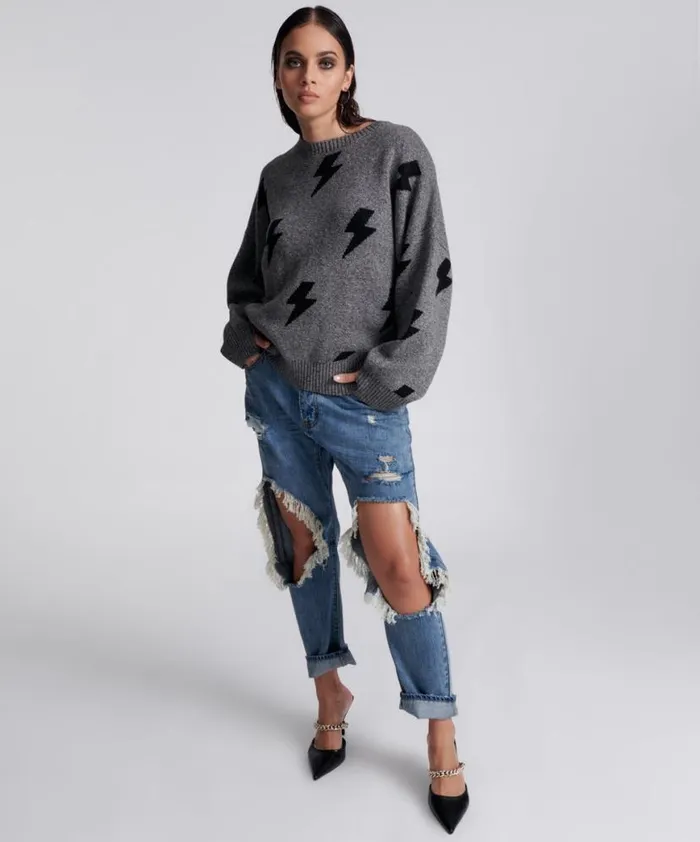 Women One Teaspoon Knitwear STATIC LIGHTNING SWEATER