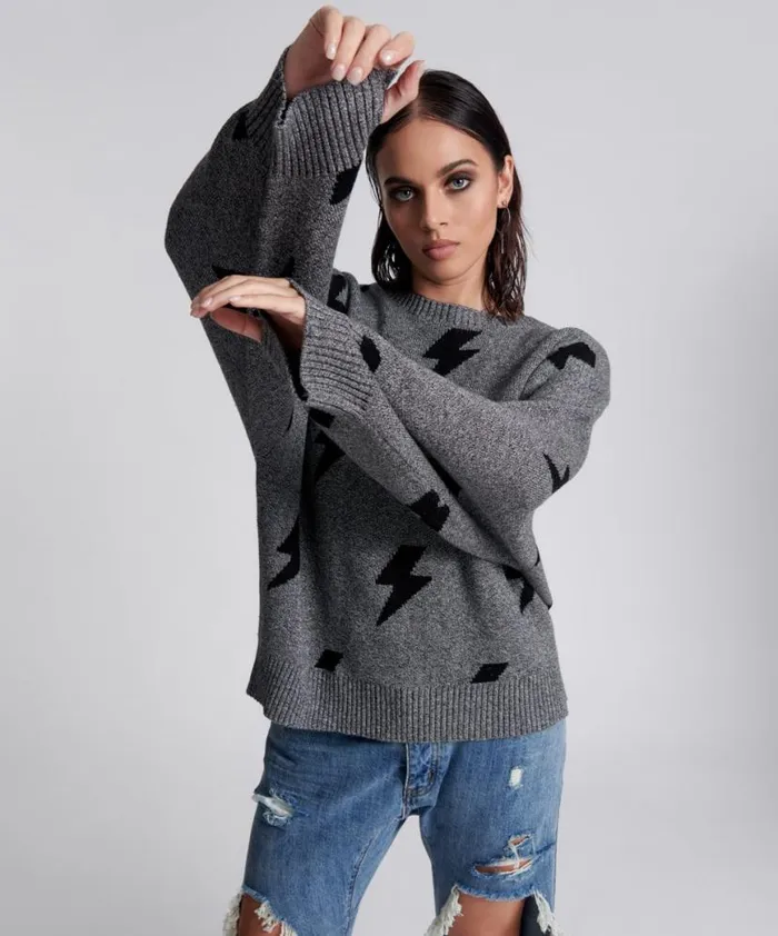 Women One Teaspoon Knitwear STATIC LIGHTNING SWEATER Women One Teaspoon Knitwear STATIC LIGHTNING SWEATER