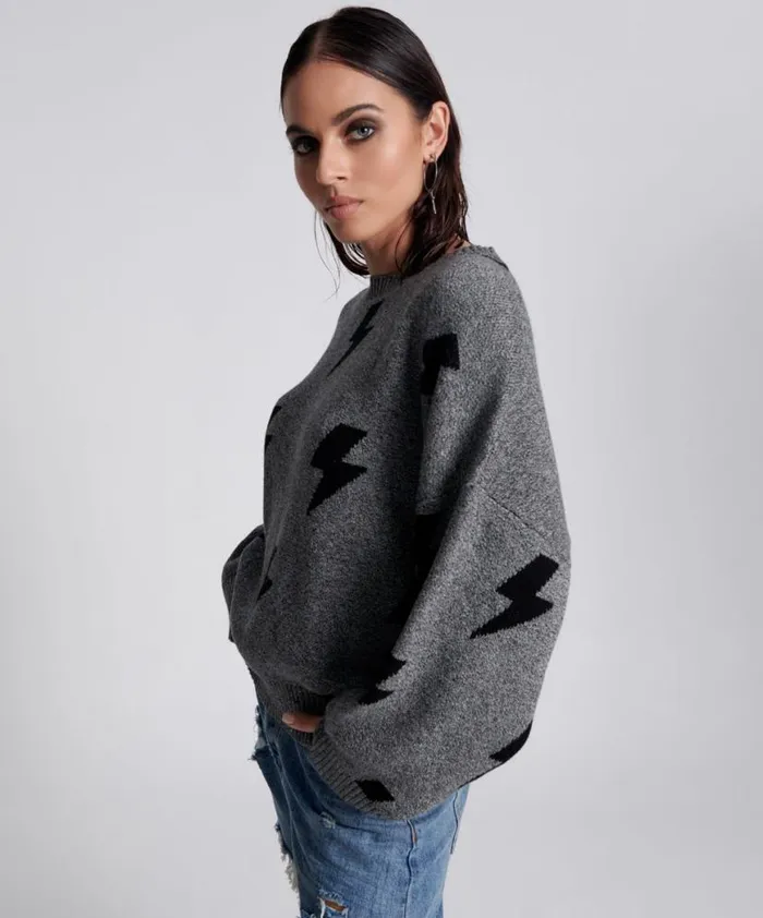 Women One Teaspoon Knitwear STATIC LIGHTNING SWEATER Women One Teaspoon Knitwear STATIC LIGHTNING SWEATER