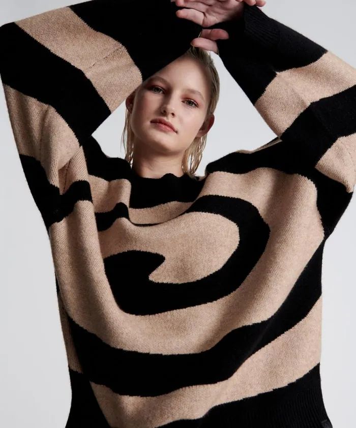 Women One Teaspoon Knitwear VORTEX JUMPER BLUE