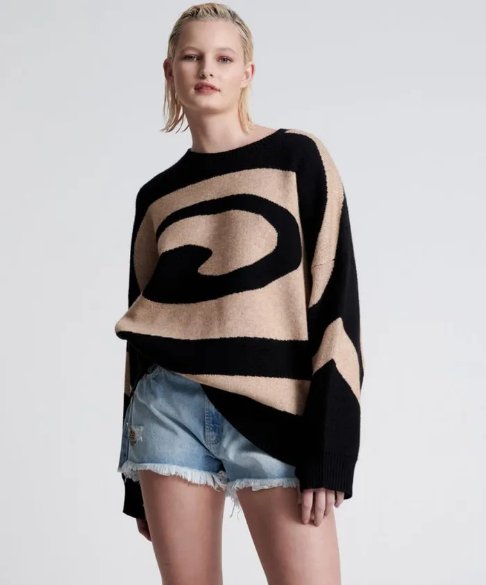 Women One Teaspoon Knitwear VORTEX JUMPER BLUE Women One Teaspoon Knitwear VORTEX JUMPER BLUE