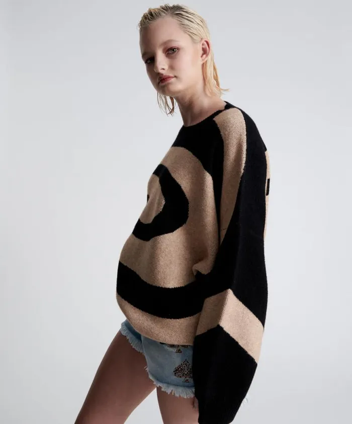 Women One Teaspoon Knitwear VORTEX JUMPER BLUE Women One Teaspoon Knitwear VORTEX JUMPER BLUE