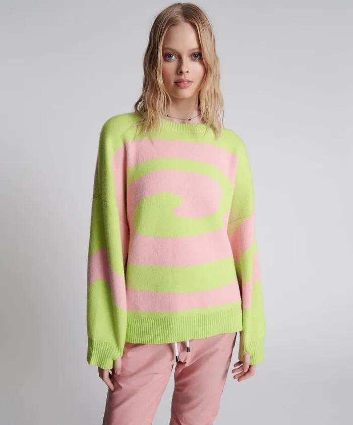 Women One Teaspoon Knitwear VORTEX JUMPER PINK